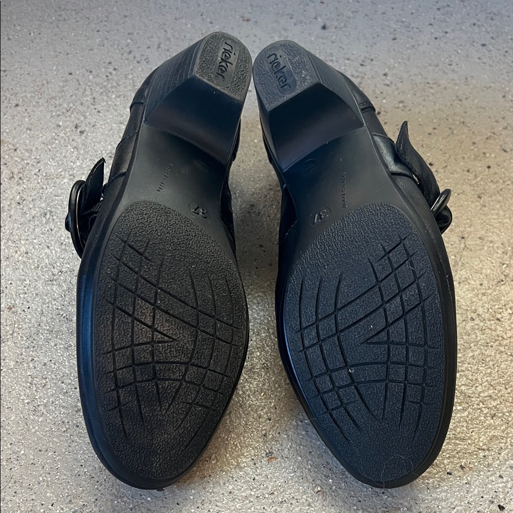Rieker Women's Black Buckle Heels - Picture 3 of 3